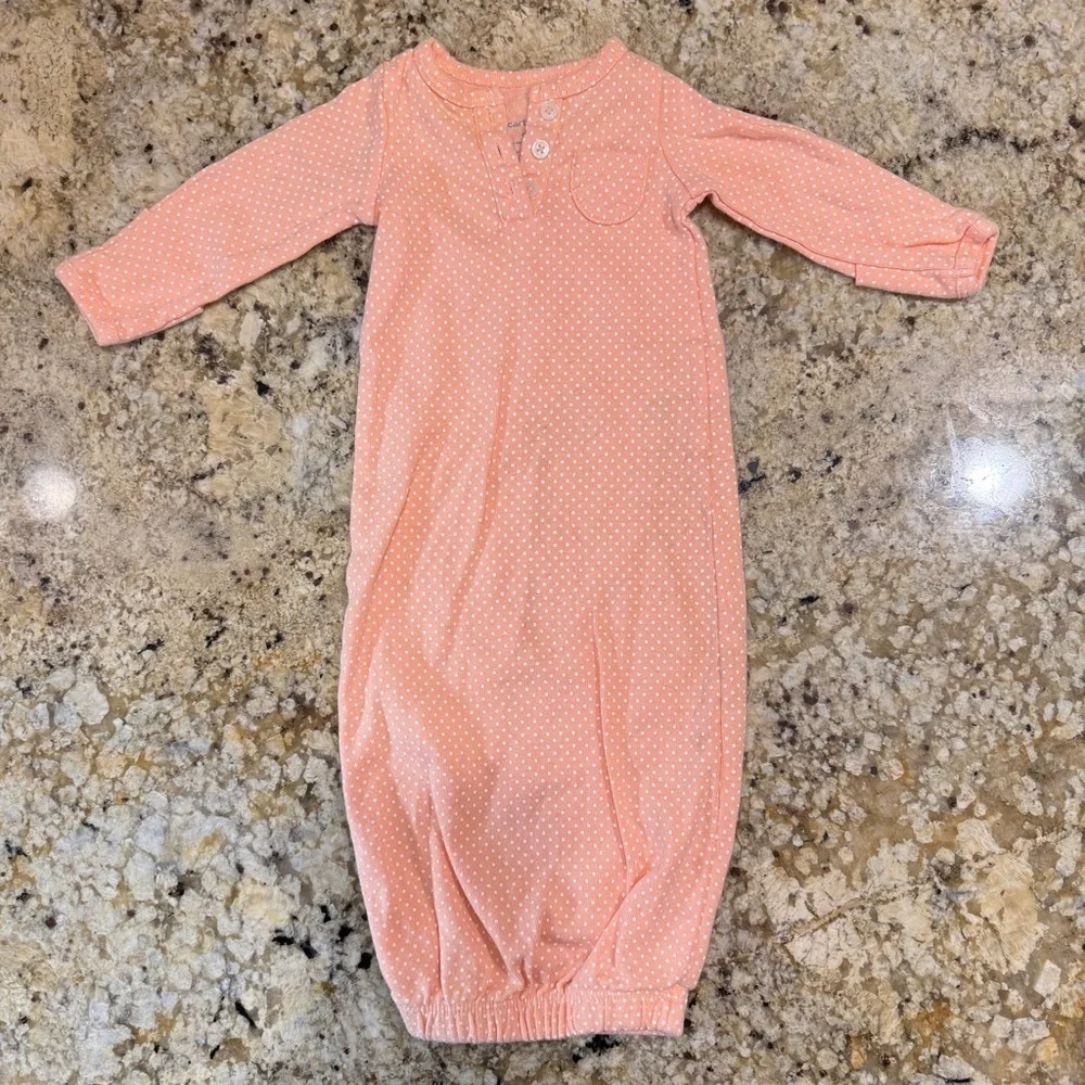 Peach Polka Dots Sleep Gown